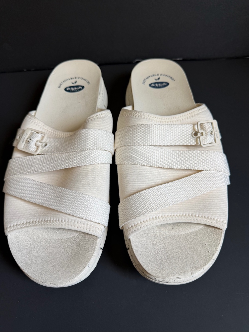 Dr. Scholl's Cream Cross-Strap Slide Sandals for Women